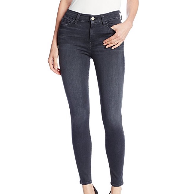 7 For All Mankind Gray High-Waist Ankle Skinny